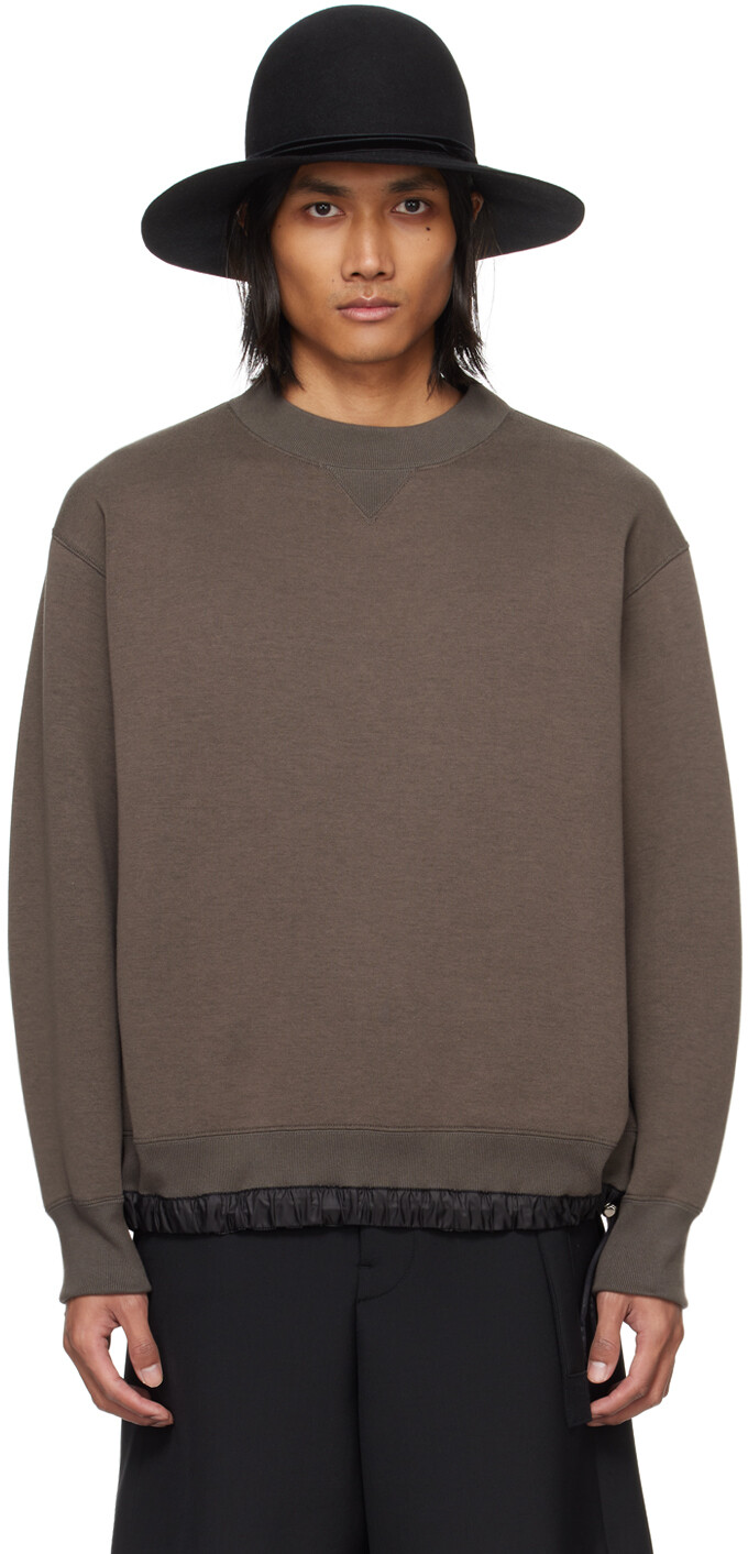 

Толстовка темно-серого цвета с губкой Sacai, цвет Taupe