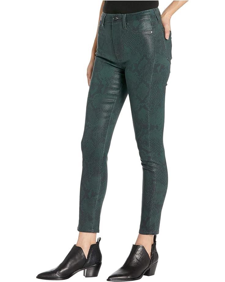 Джинсы 7 For All Mankind High-Waist Ankle Skinny in Coated Green Python, цвет Coated Green Python джинсы 7 for all mankind ankle skinny laser snake in reed coated