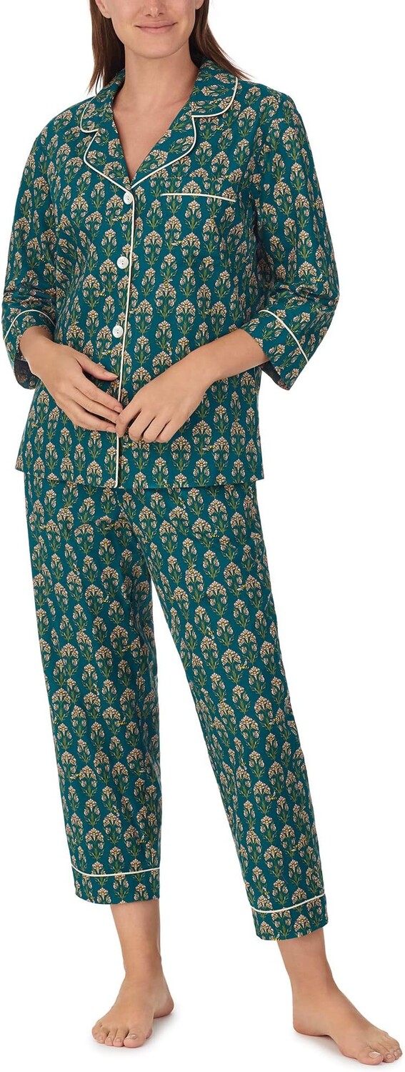 

Укороченная пижама из ткани из органического хлопка с рукавами 3/4 Bedhead PJs, цвет Trumpet Flowers