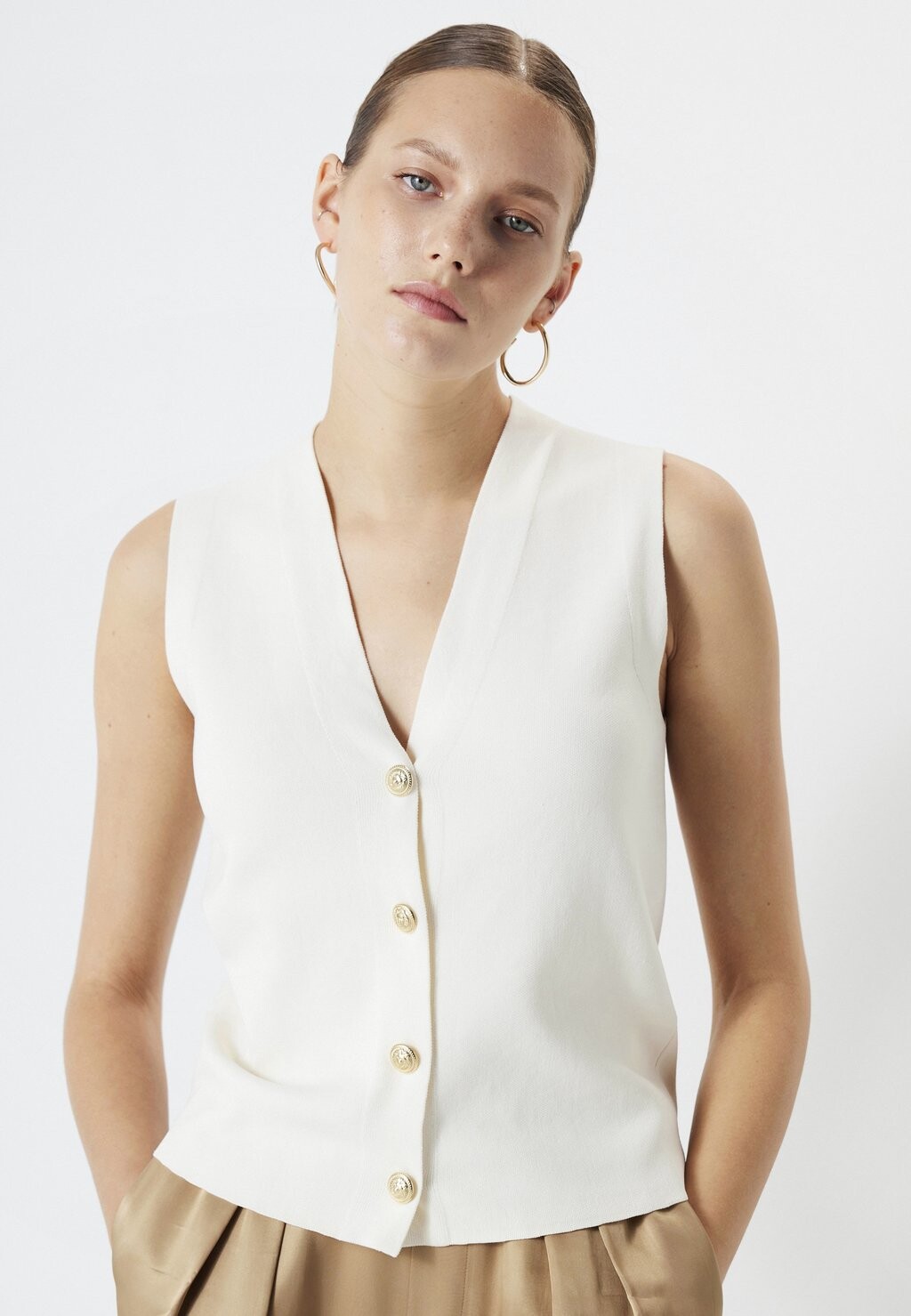 

Джемпер REGULAR FIT WITH METAL BUTTONS Ipekyol, цвет cream