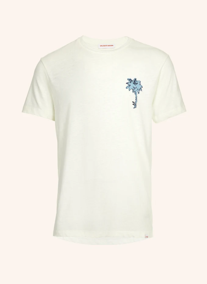 

Футболка ob classic tee принт мини-вышивка Orlebar Brown, белый