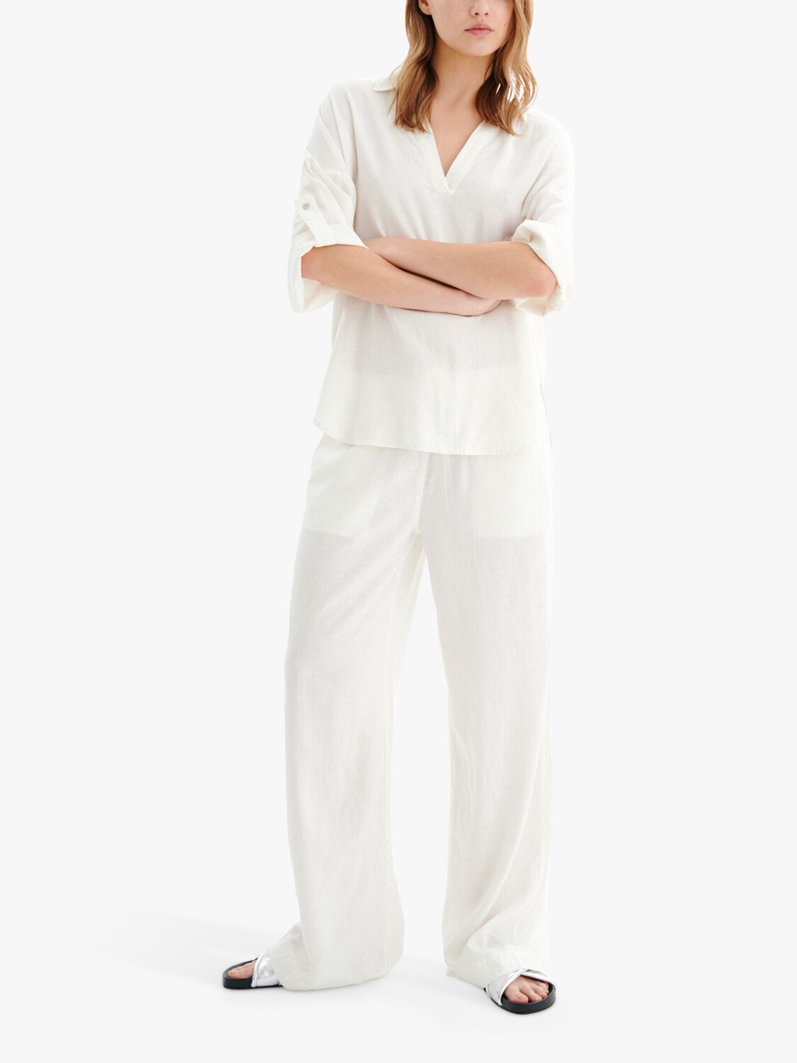 

Блузка InWear Briza из смесового льна, чистый белый