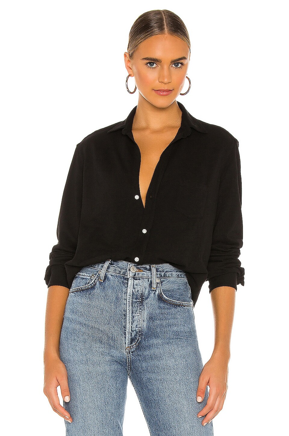 

Рубашка Frank & Eileen Eileen Knit Button Down, черный