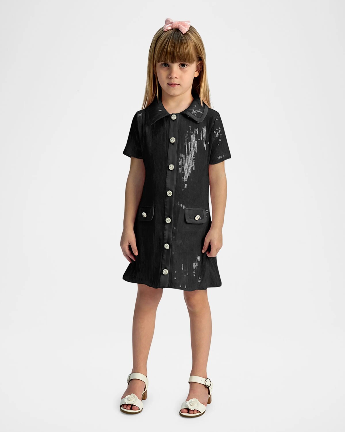 

Мини-платье Noah с пайетками для девочек, размер 4–10 Bardot Junior, черный