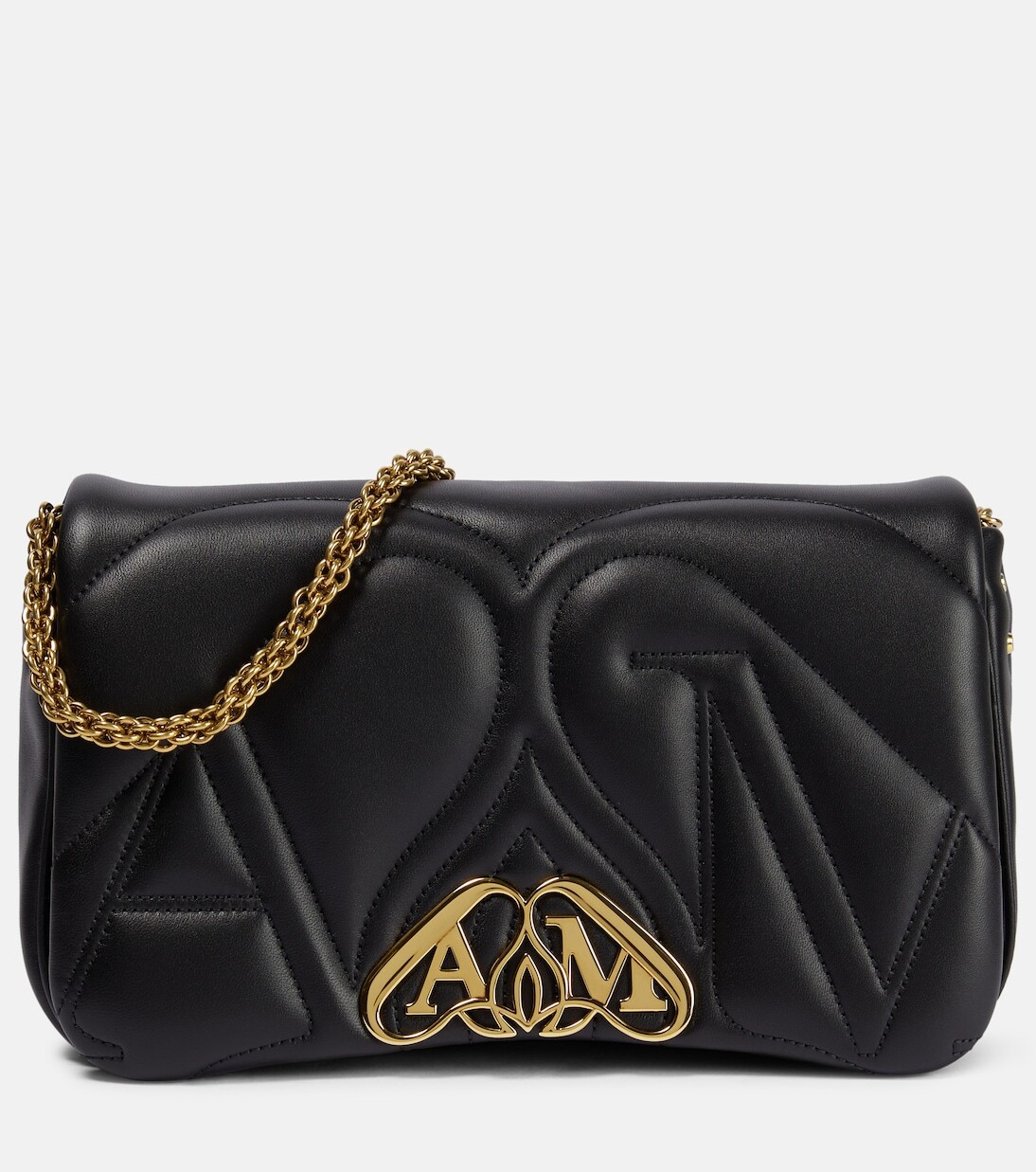 

Кожаная сумка через плечо seal Alexander Mcqueen, черный
