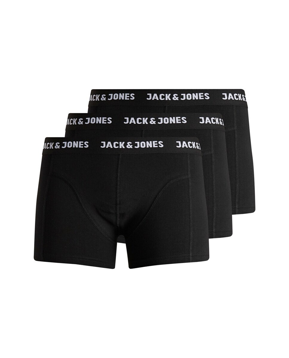 

Комплект из трех мужских трикотажных боксеров черного цвета Jack & Jones, черный