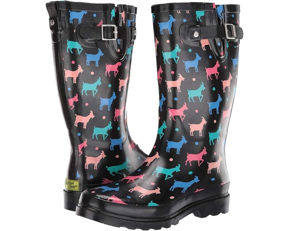 

Ботинки Western Chief Printed Tall Rain Boot, цвет Dotty Goat