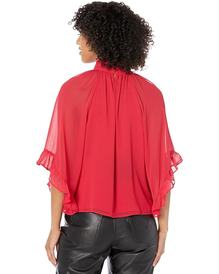 flynn vince red war Блуза Vince Camuto Extend Shoulder Flutter Sleeve Keyhole Blouse, цвет Luxe Red