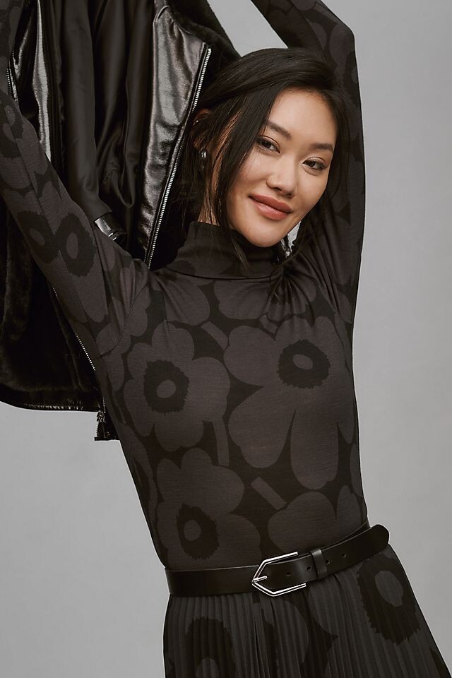 

Водолазка шерстяная Marimekko Vilina Unikko, черный