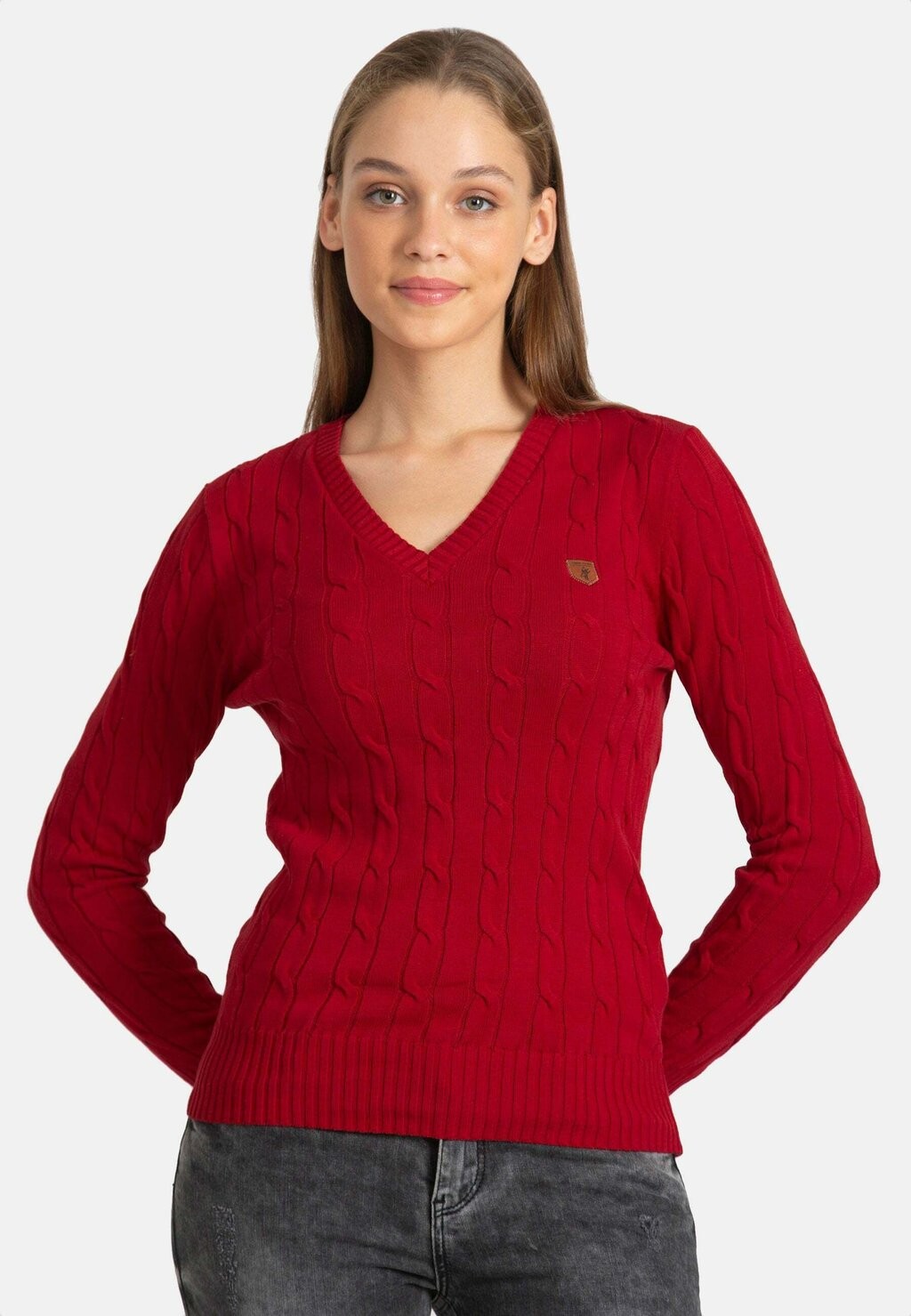 

Свитер V-образный вырез MODERN FIT Jacey Quinn, цвет bordeaux