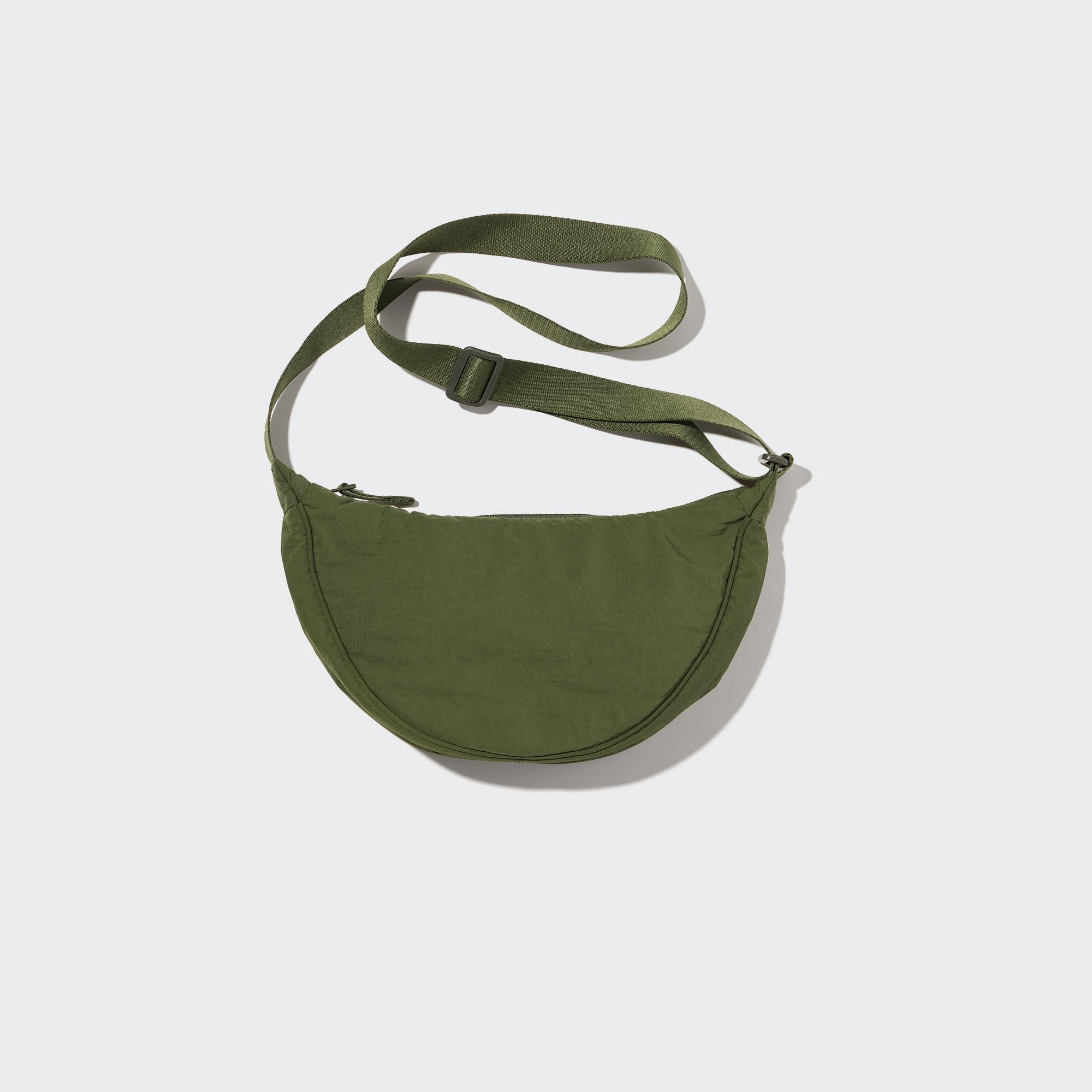 Мини-сумка закругленная Uniqlo на плечо, оливковый двусторонняя служебная сумка uniqlo оливковый