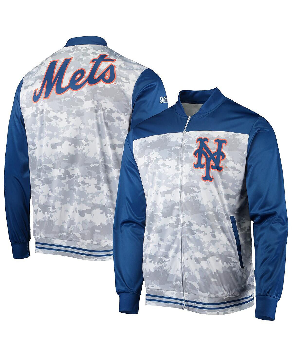 Мужская камуфляжная куртка с молнией во всю длину Royal New York Mets Stitches мужская камуфляжная футболка new york mets team pro standard