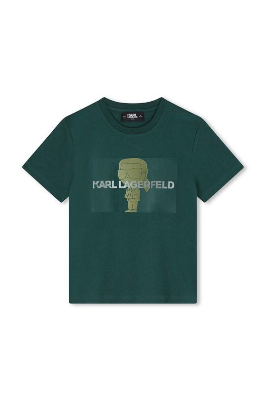 

Детская хлопковая футболка Karl Lagerfeld, зеленый