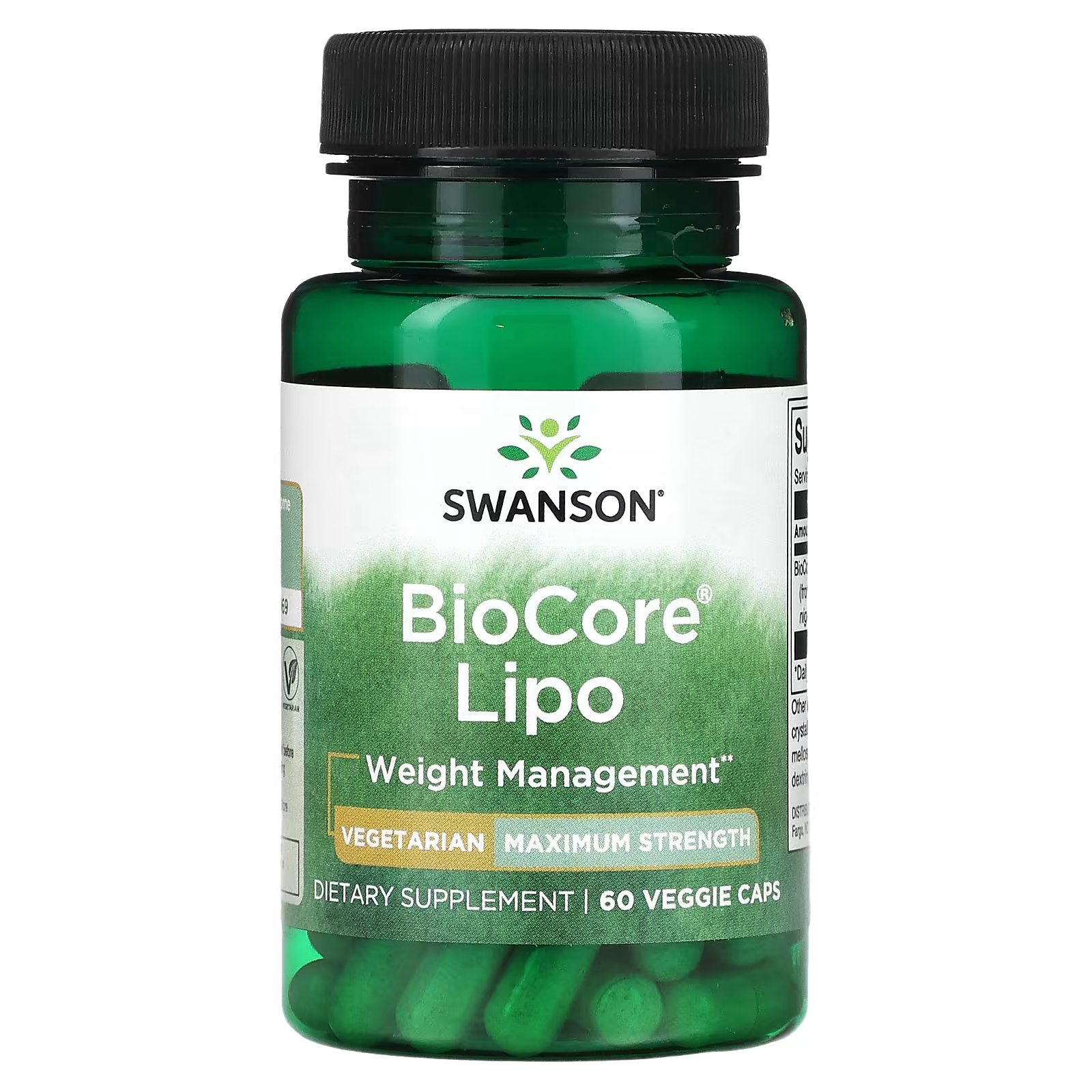 Пищевая добавка Swanson BioCore Lipo максимальная сила, 60 растительных капсул пищевая добавка live conscious curcuwell максимальная сила 60 капсул