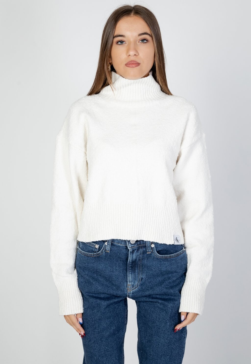 

Свитер BOUCLE HIGH NECK Calvin Klein Jeans, gebroken wit
