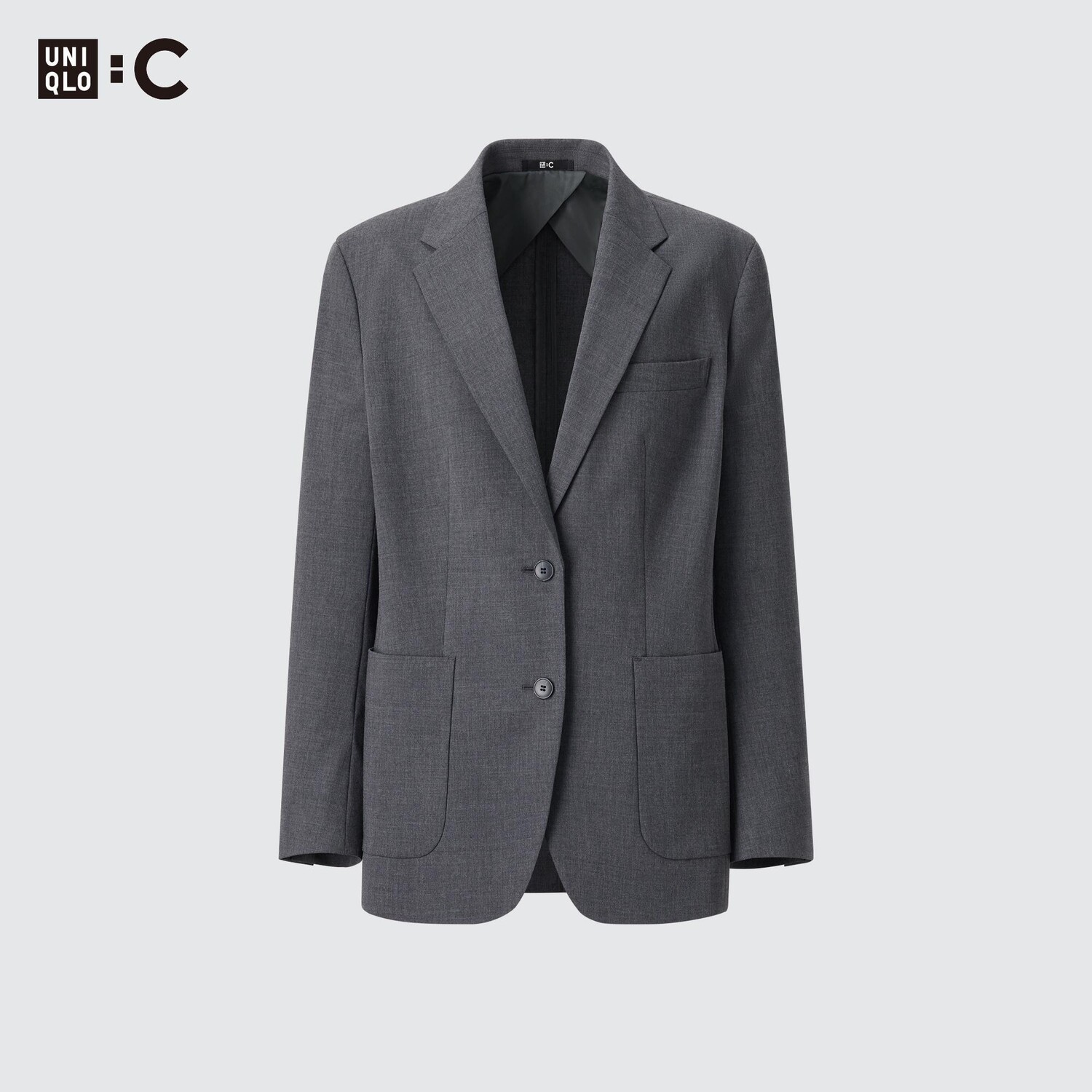 

Свободный пиджак строгого кроя (установка) UNIQLO, серый
