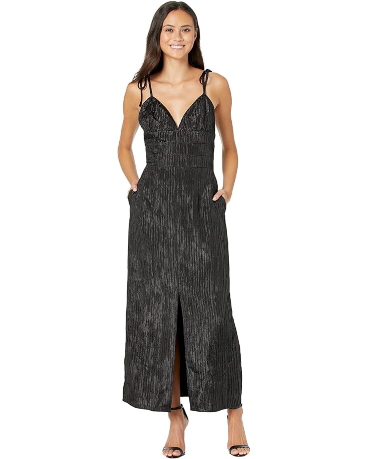 

Платье BCBGMAXAZRIA Pleated Satin Cocktail, черный