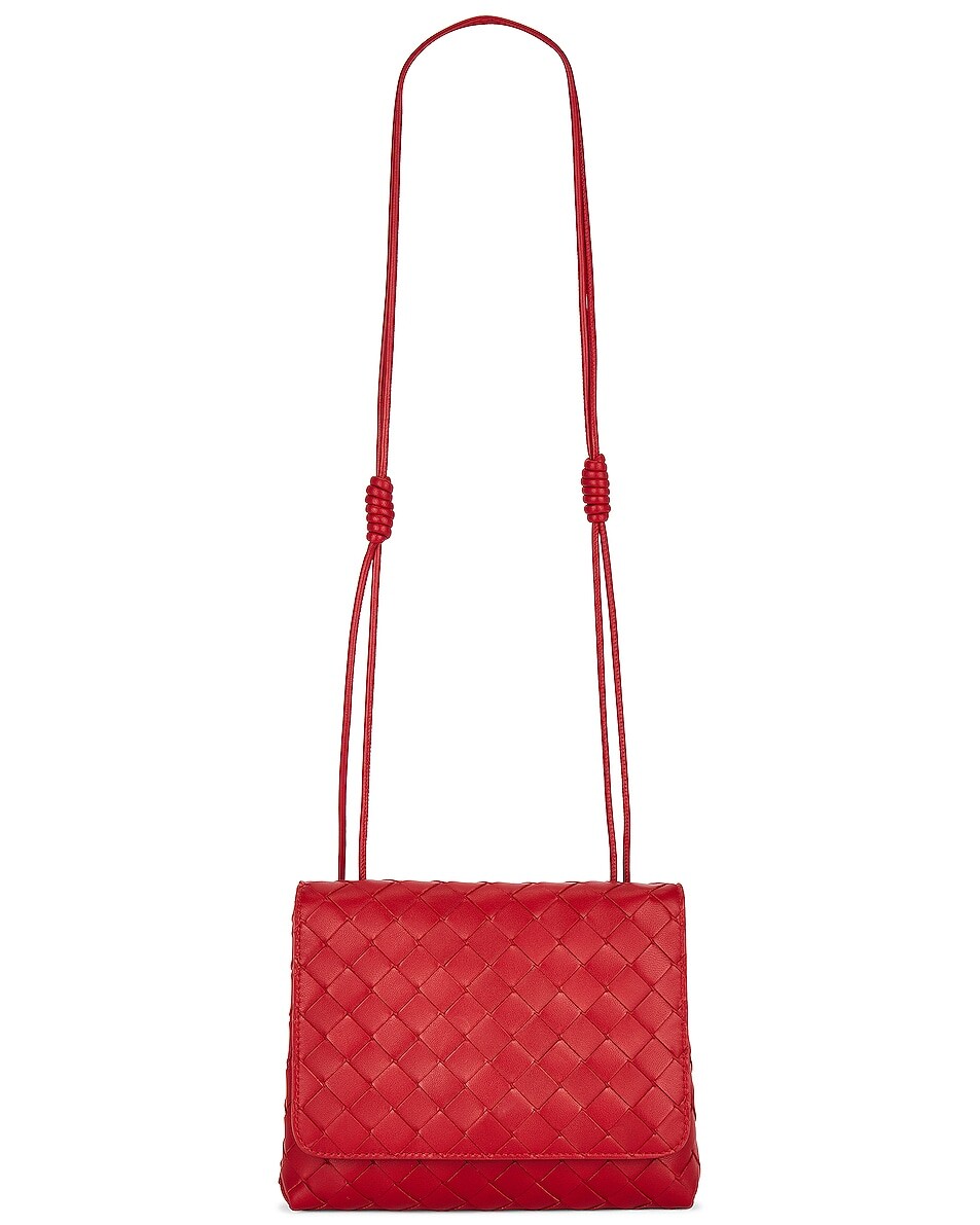 

Сумка кросс-боди Bottega Veneta Mini Satchel, цвет Apple Candy & Gold