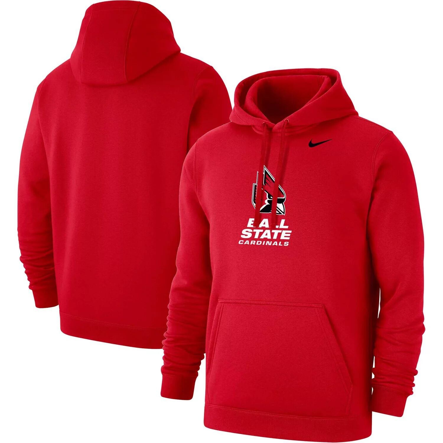 

Мужской флисовый пуловер с капюшоном Red Ball State Cardinals Club Nike