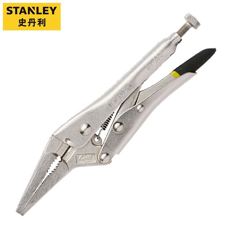 Stanley 84-396-23 6,5-дюймовые плоскогубцы с круглыми губками, заостренным носом и лезвиями, плоскогубцы из хромованадиевой стали с резиновыми ручками