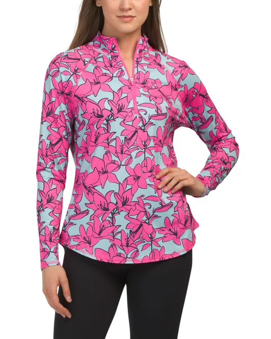 

Топ Upf 50 Plus UV с воротником-стойкой и длинными рукавами Jofit, цвет Orchid