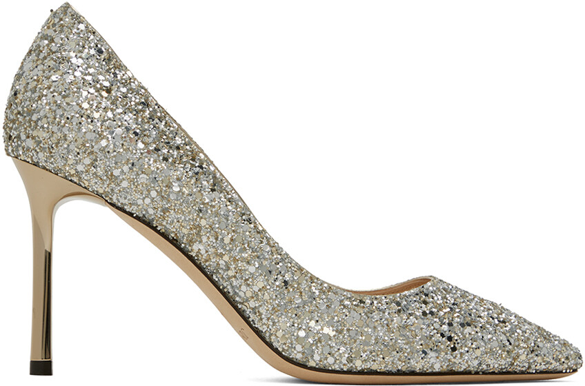 

Серебряные туфли Роми 85 на каблуках Jimmy Choo, Серый, Серебряные туфли Роми 85 на каблуках Jimmy Choo