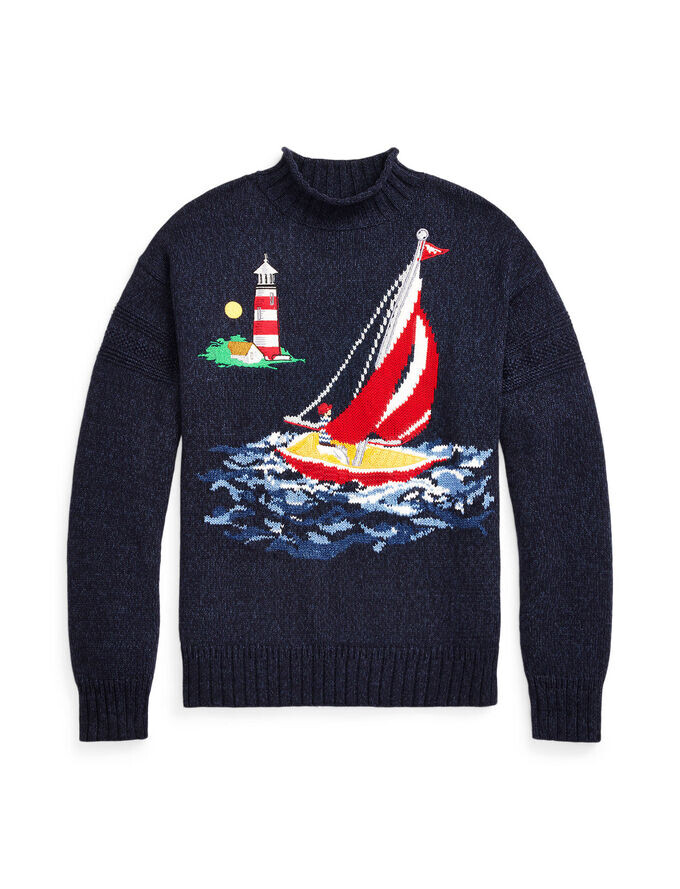 

Хлопковый свитер Polo Ralph Lauren, синий
