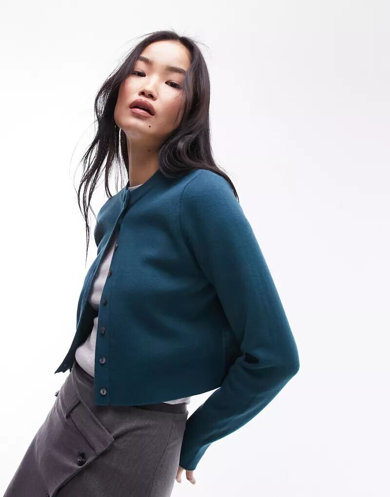 

Компактный темно-бирюзовый кардиган Topshop