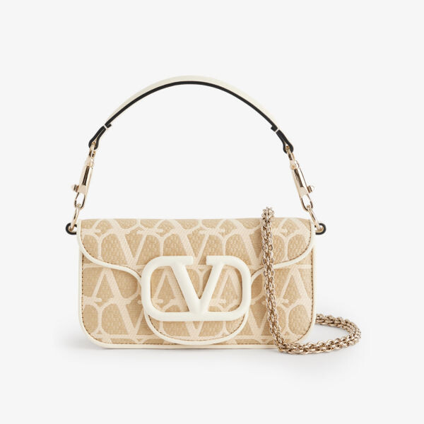 

Маленькая сумка через плечо locò из холщовой ткани vlogo Valentino Garavani, цвет naturale/ivory
