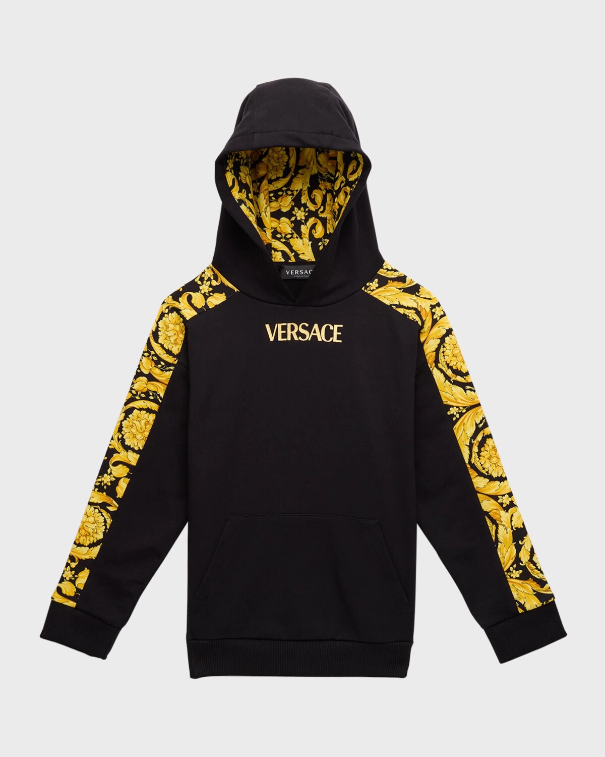 

Толстовка с логотипом и отделкой Barocco для мальчиков Versace, цвет Blackgold