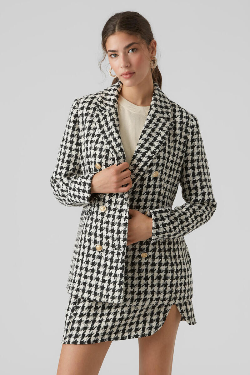 

Блейзер с узором «гусиные лапки» Vero Moda, черный