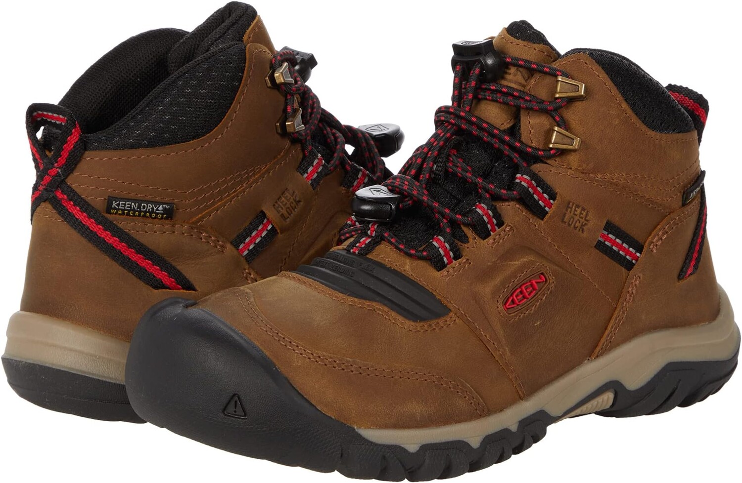 

Походная обувь Ridge Flex Mid WP KEEN, цвет Bison/Red Carpet