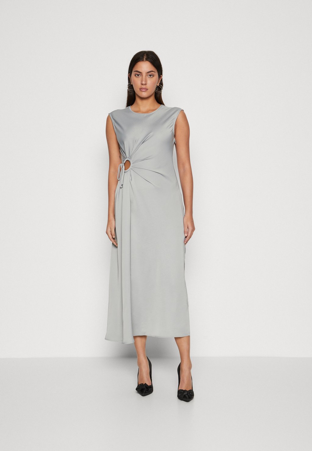 Элегантное платье Onlmaya Keyhole Midi Dress ONLY, цвет silver