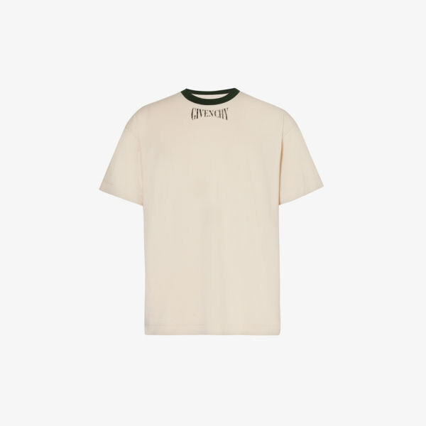 

Футболка из хлопкового джерси в рубчик с фирменным принтом Givenchy, серый