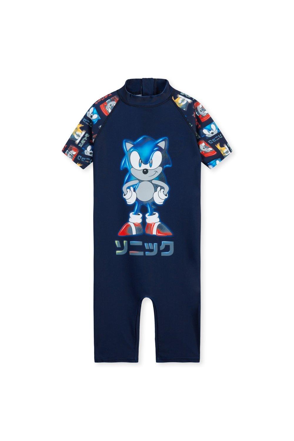 Цельный купальный костюм Купальник Sonic the Hedgehog, мультиколор upf50 детский купальник плавательный топ футболка купальный костюм для детей девочек мальчиков пляжные солнцезащитные рубашки с уф защит