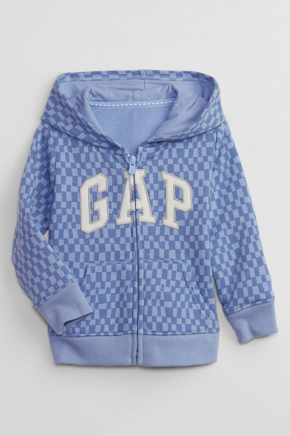 

Худи с логотипом и клетчатым узором Gap, синий