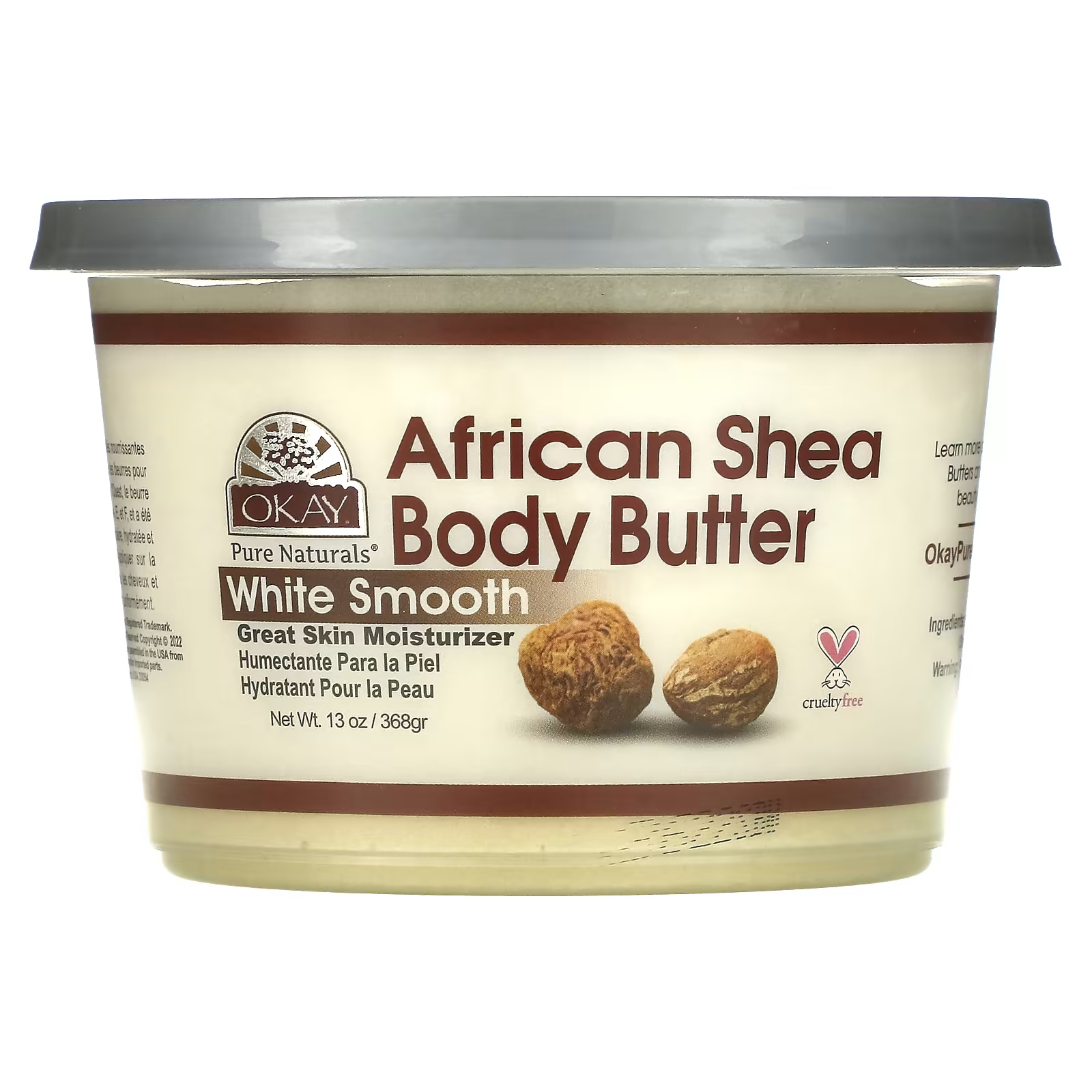 OK Pure Naturals Масло для тела африканского ши, белое гладкое, 13 унций (368 г) Okay Pure Naturals
