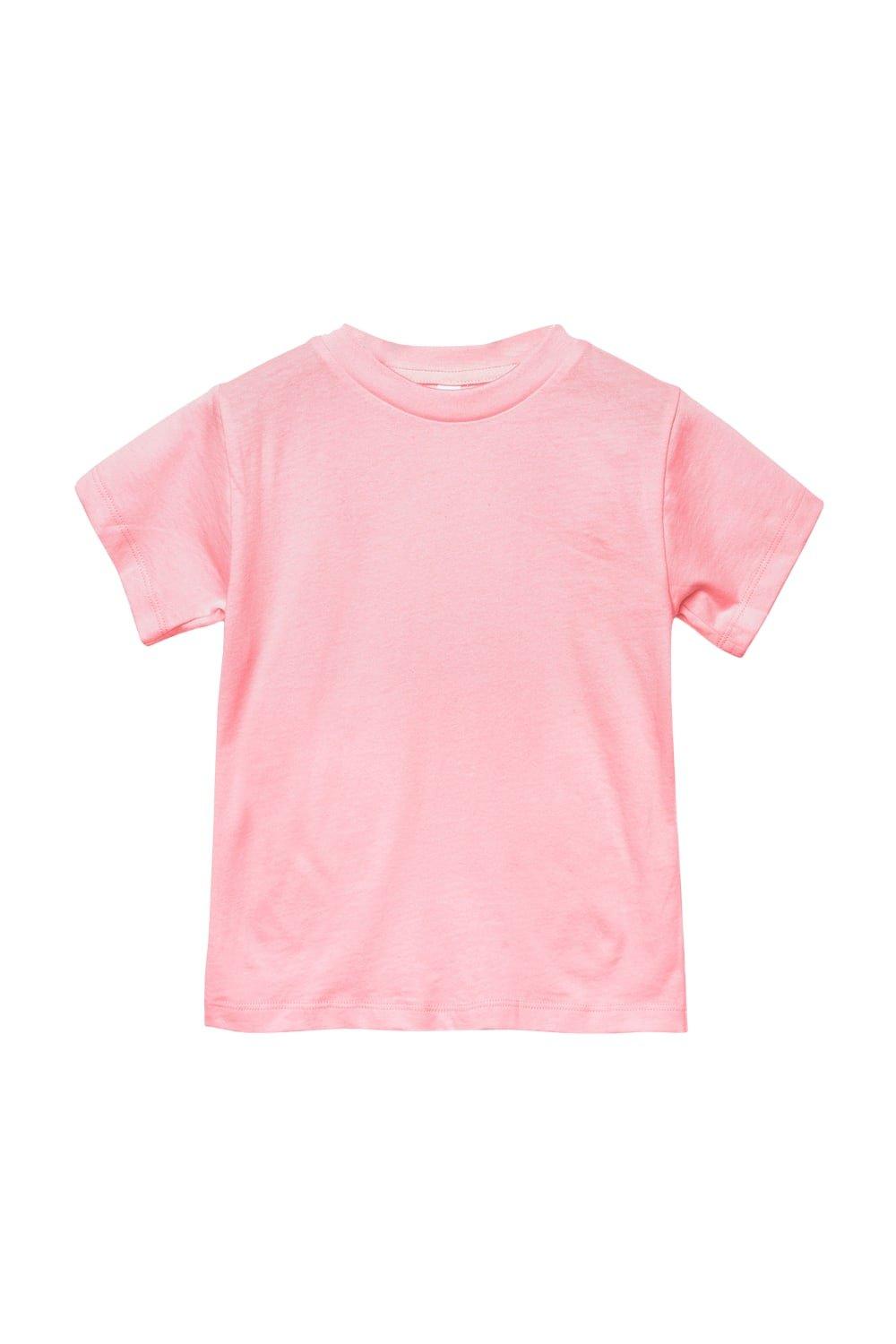 Футболка из джерси с коротким рукавом Bella + Canvas, розовый мужская футболка из холщового джерси с коротким рукавом и v образным вырезом bella canvas