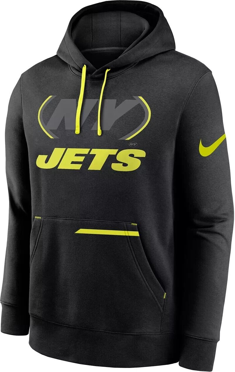 

Мужская худи Nike New York Jets 2023 Volt черного цвета