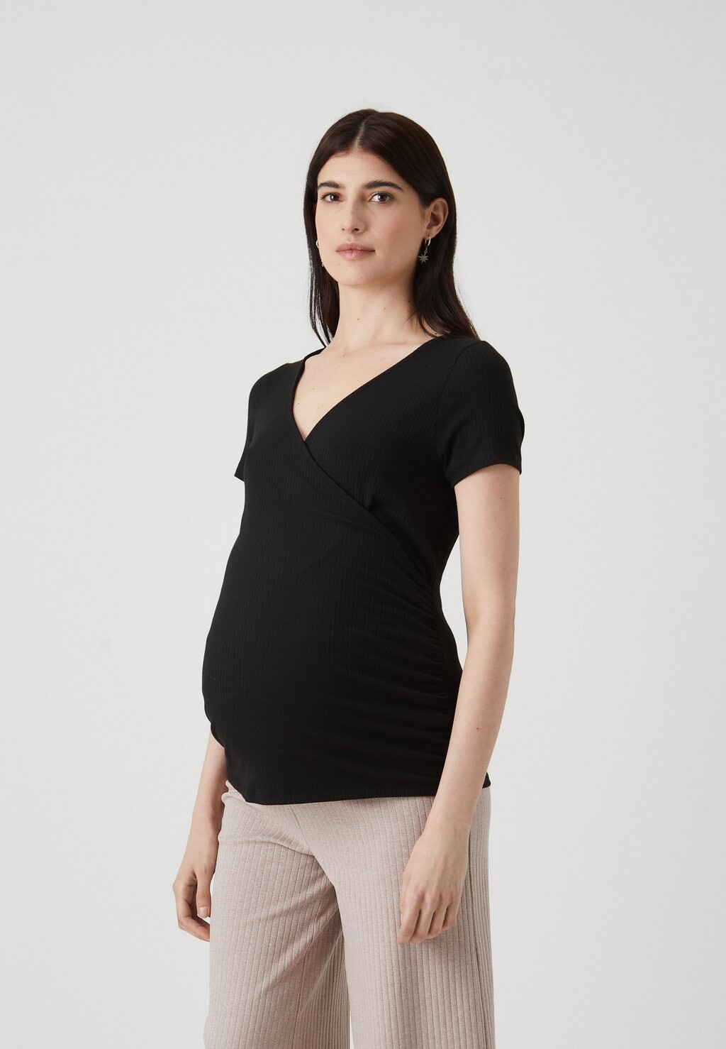 

Футболка с принтом OLMLULU WRAP ONLY MATERNITY, цвет black