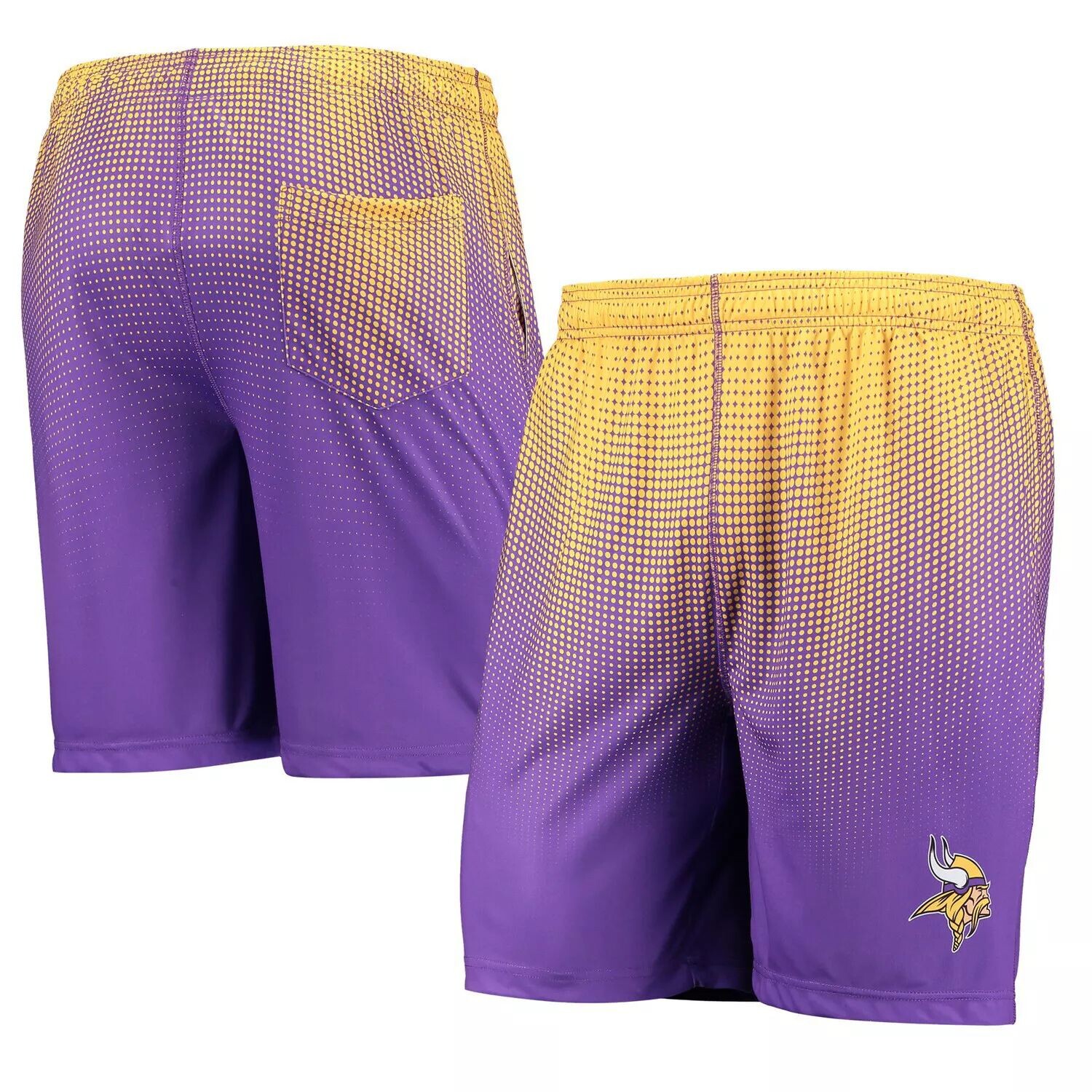 

Мужские тренировочные шорты FOCO Purple/Gold Minnesota Vikings с пиксельным градиентом