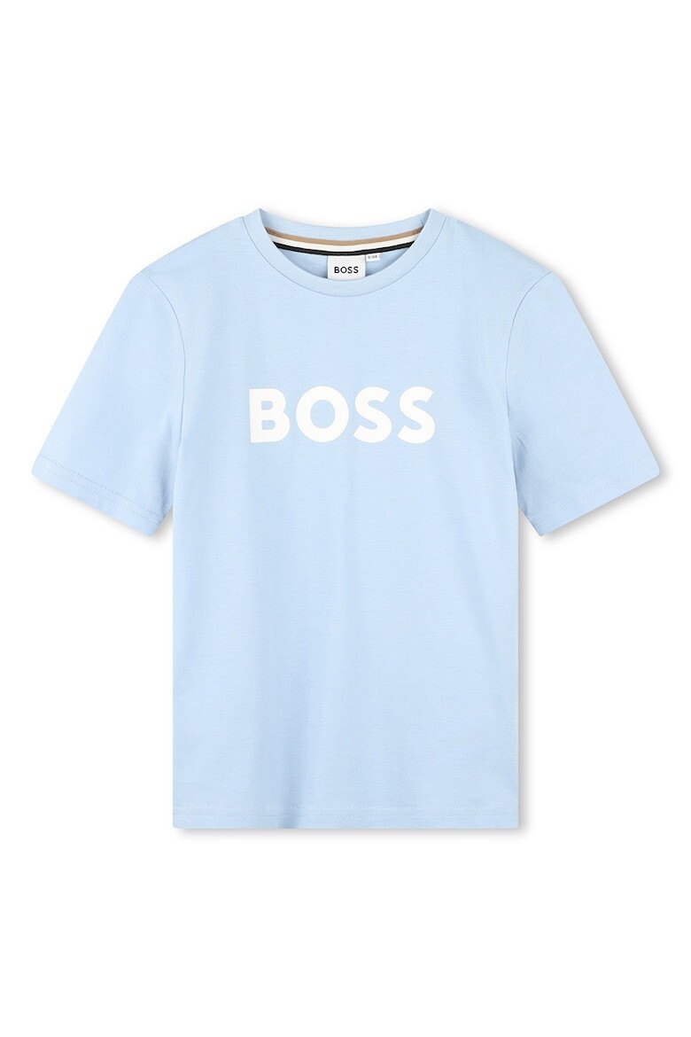 

Хлопковая футболка с логотипом Boss Kidswear, синий