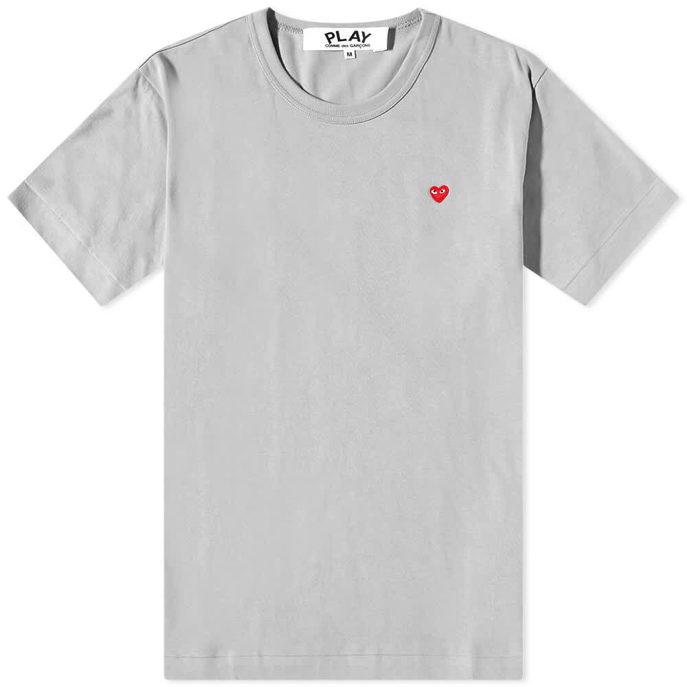 

Футболка Comme des Garcons Play с маленьким красным сердечком, серый, Красный, Футболка Comme des Garcons Play с маленьким красным сердечком, серый