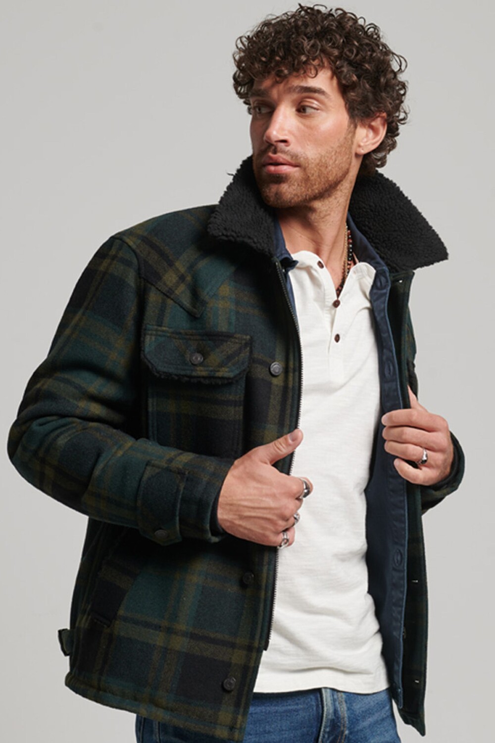 

Пальто из купеческой шерсти Superdry, зеленый