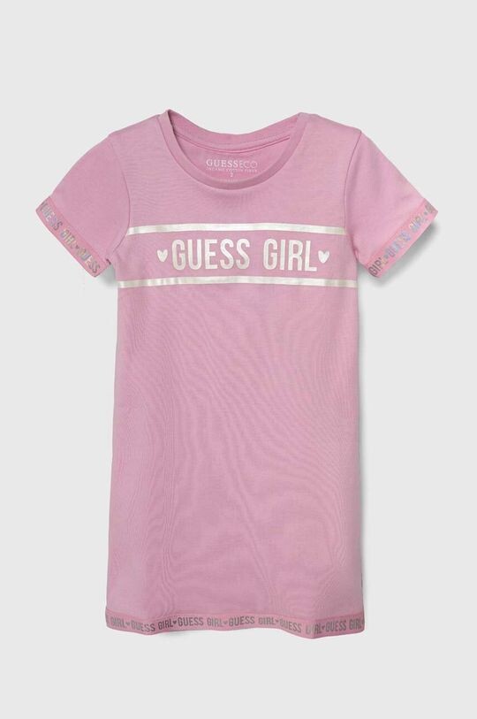 

Детское хлопковое платье Guess, розовый