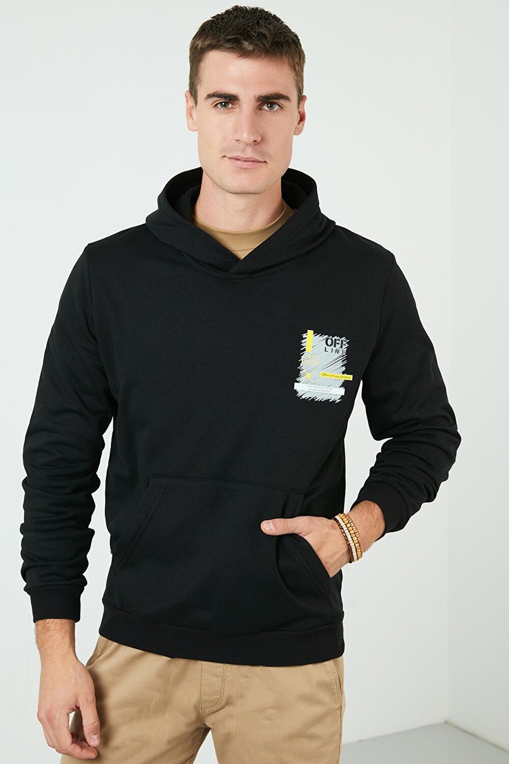 

Толстовка с капюшоном и карманом-кенгуру с принтом Slim Fit 5896592 Buratti