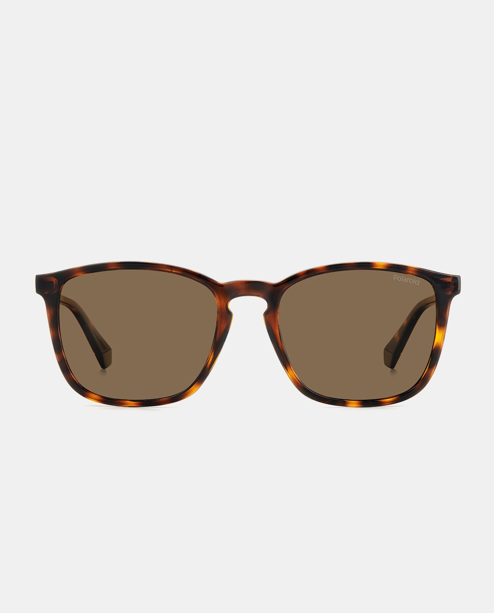Прямоугольные мужские солнцезащитные очки гаванского цвета с поляризационными линзами Polaroid Originals, коричневый