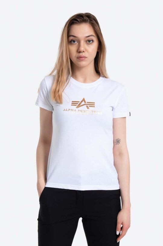 

Хлопковая футболка New Basic T с принтом фольги Alpha Industries, белый