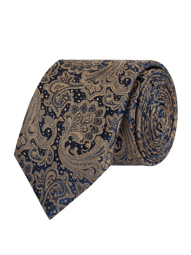 галстук бабочка подиум белая с узором пейсли Галстук из чистого шелка (6 см) Monti, бежевый