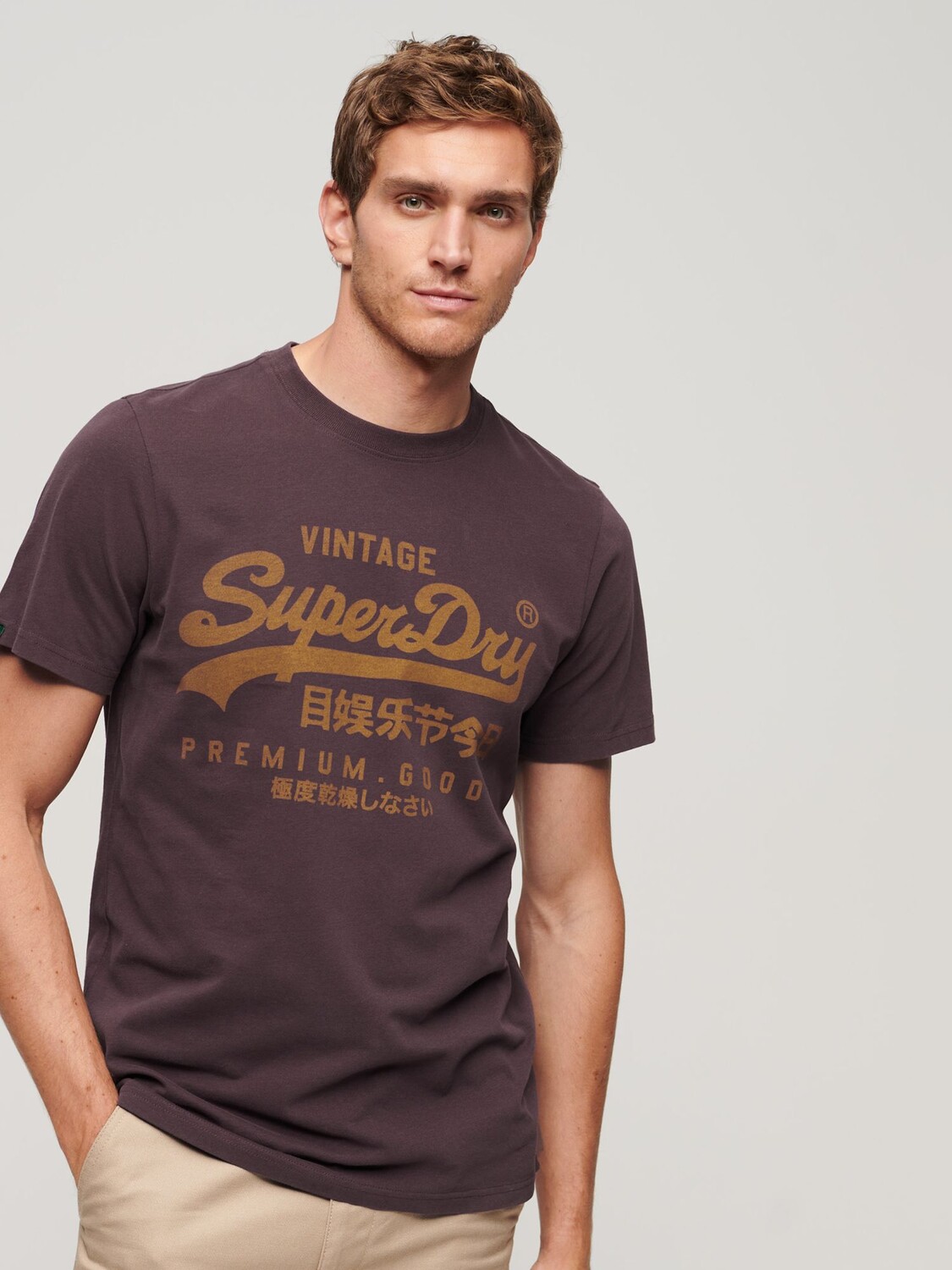 

Футболка Premium Goods с логотипом Superdry Vintage, насыщенный темно-бордовый, Красный